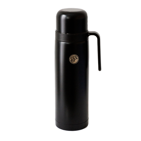 Termo 1lt con Pico Matero Aluminio color negro - Gusto Argentino