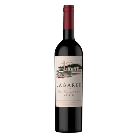Botella de 750ml de vino tinto malbec Lagarde