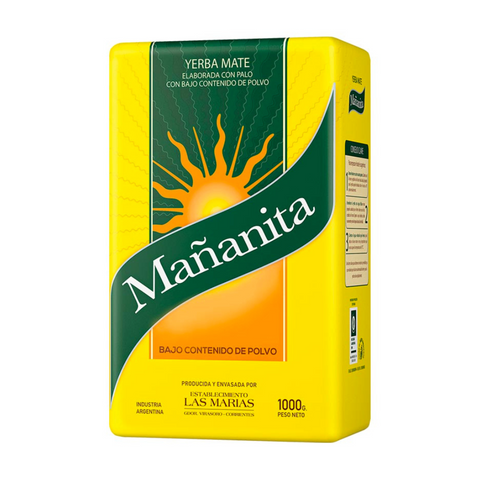 Paquete de 1kg de yerba mate con palo marca Mañanita