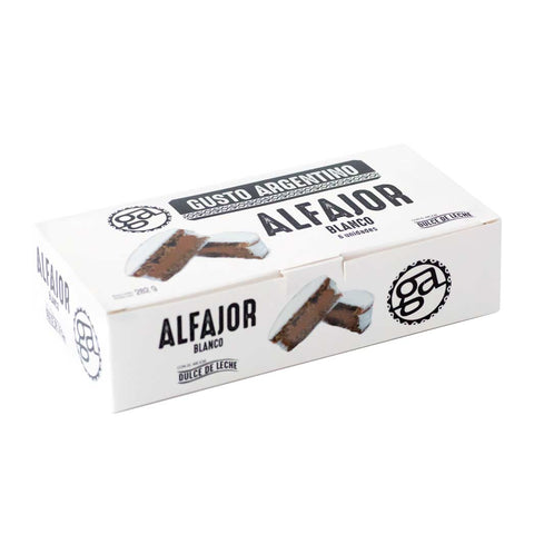 Caja de 6uds de alfajores de merengue y dulce de leche de la marca Gusto Argentino