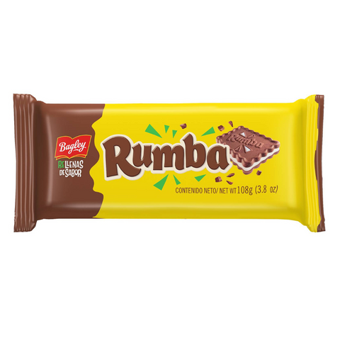 Paquete de galletas Rumba original sabor chocolate y coco marca Bagley