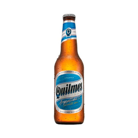Botella de 34cl de cerveza rubia Lager marca Quilmes